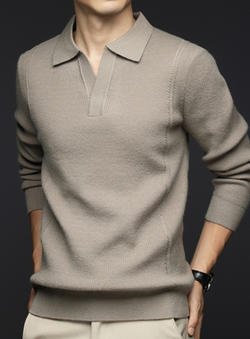 MenPullover Sweater VNeck business casual warm wool cashmere