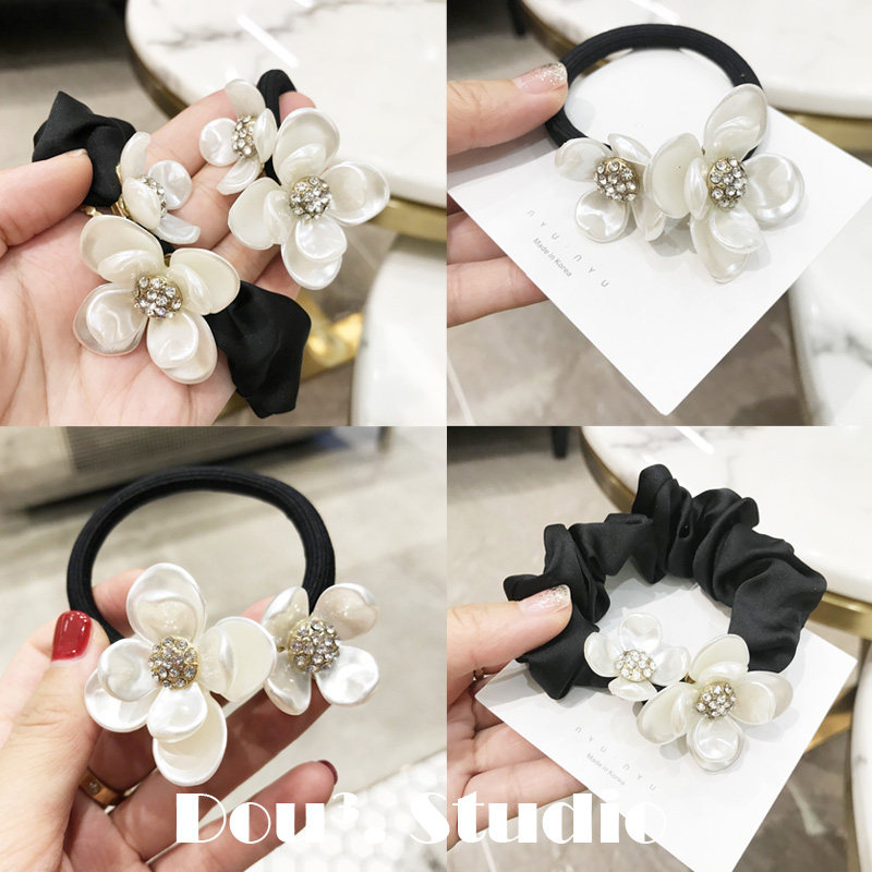 发圈贝壳质感大小花瓣韩版扎