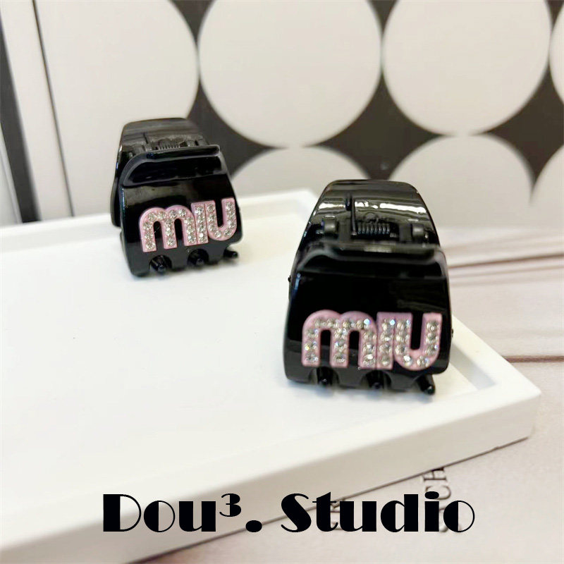 高马尾固定神器●镶钻M字母发夹后脑勺抓夹适合发量少的鲨鱼夹子