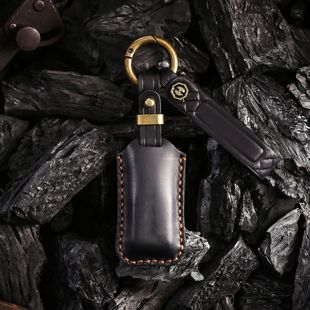 适用于沃尔沃xc60小钥匙套真皮s90xc90v90v60xc40手工钥匙包壳扣