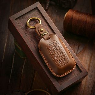 适用Genesis捷尼赛思钥匙套真皮GV70劳恩斯GV80/G90汽车钥匙包壳