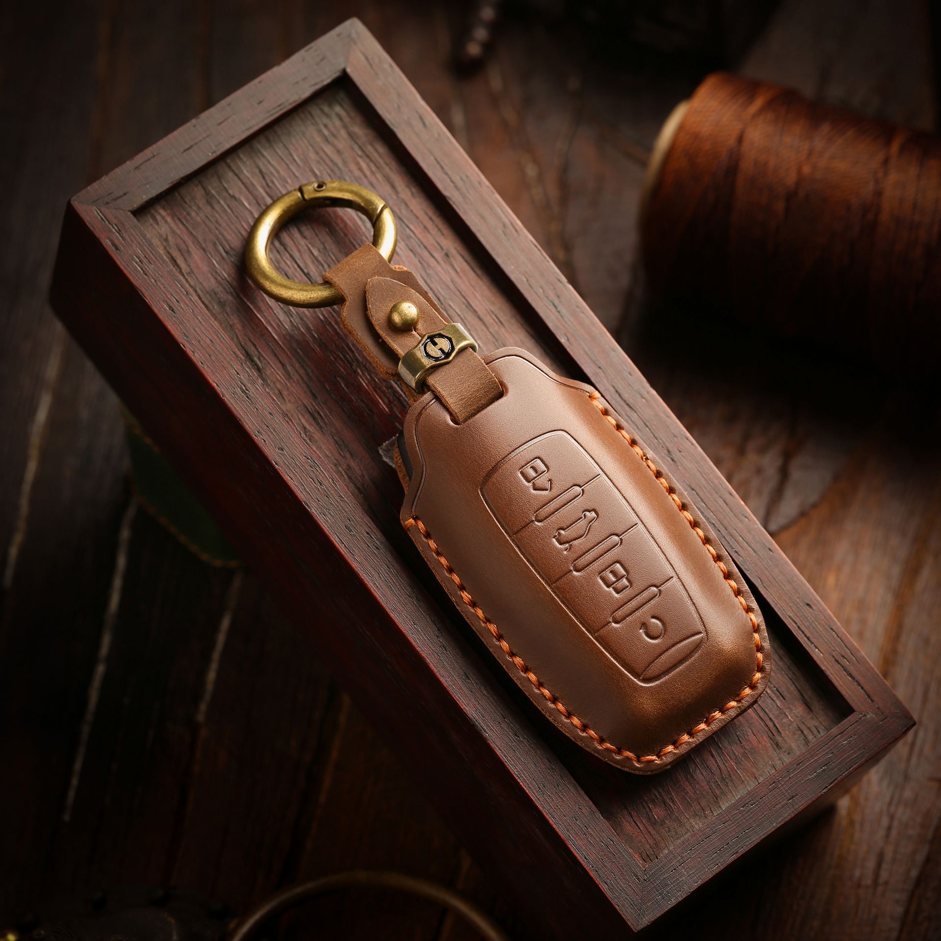 复古钥匙套适用哈弗H6S H9 M6初恋大狗长城炮初恋手工真皮钥匙包