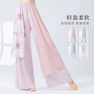 中国舞练功服身韵阔腿裙裤 水墨画仙气舞蹈裤 子女2025新款 古典舞裤