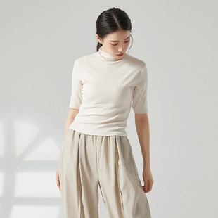 现代舞教师上课练功服高领中袖女上衣舞蹈服古典舞修身形体训练服