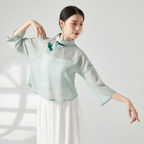 共妍中国风古典舞复古盘口旗袍女