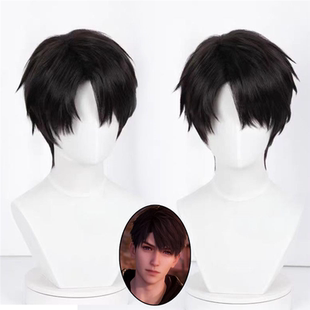 夏以昼 cos假发 恋与深空 哥哥 黑色打毛头顶