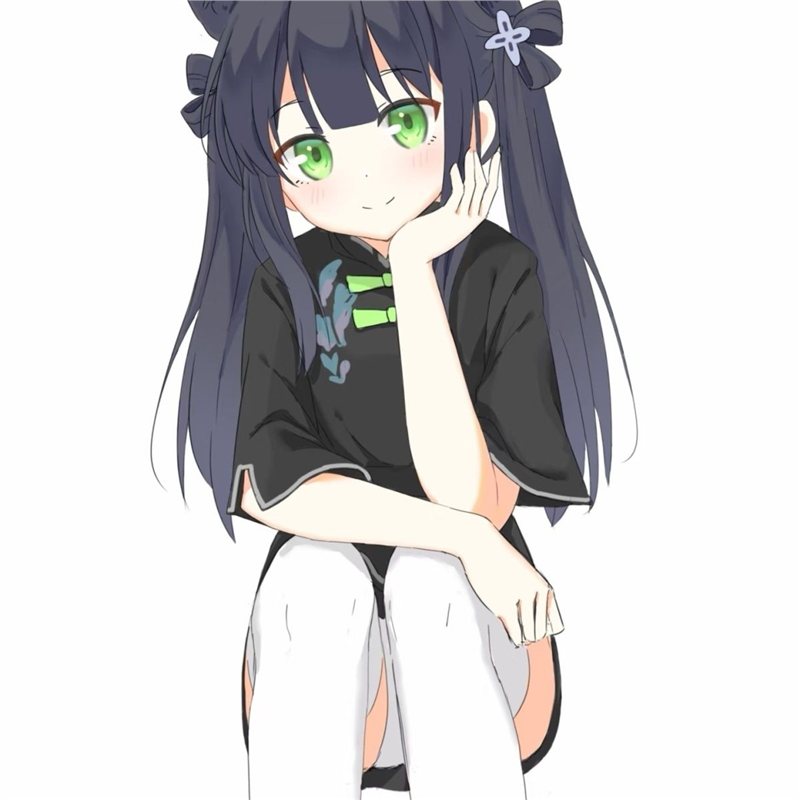 碧蓝档案 幼春原瞬cos假发 真头皮 黑色双马尾一体 空气刘海毛