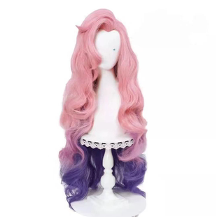 cos假发 新英雄Seraphine萨勒芬妮lol联盟粉色渐变紫色动漫假发