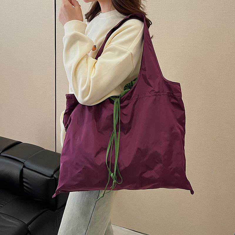 环保抽绳束口袋手提袋防水便携超市买菜旅行露营时尚收纳伸缩包袋