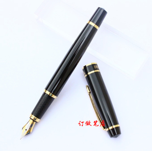 包邮 正品英雄7032纯黑色铱金钢笔，男女士办公练字墨水笔