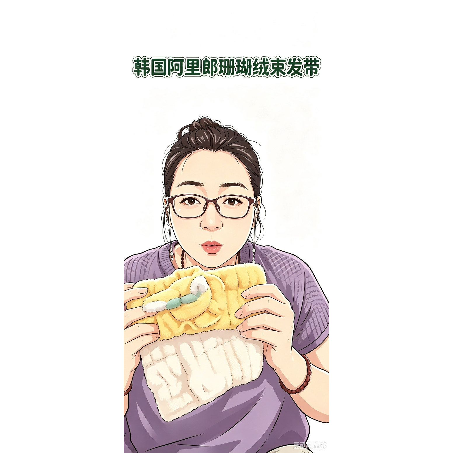韩国进口 阿里郎卡通款束发带 宽边柔软洗脸化妆做面膜发箍