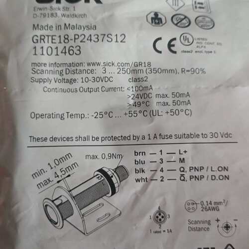 议价SI西克光电开关GRTE18-P2437S12，马来西亚