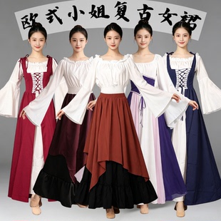 欧洲中世纪平民小姐夫人女裙白雪公主灰姑娘莎士比亚话剧服装出租