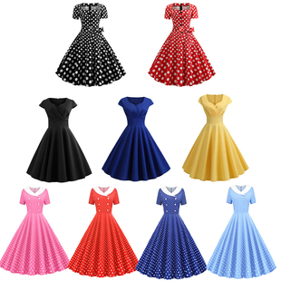 复古港风女装连衣裙8090八十九十年代时髦女子复古派对演出服装