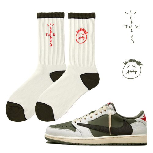 黑绿联名运动休闲潮袜