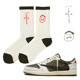 TS滑板潮 欧美潮牌袜子AJ1倒钩新配色Travis Scott联名AJ4 流袜子
