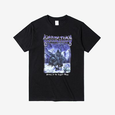 黑暗复古Dissection乐队印花T恤圆领时尚短袖宽松百搭男女皆可