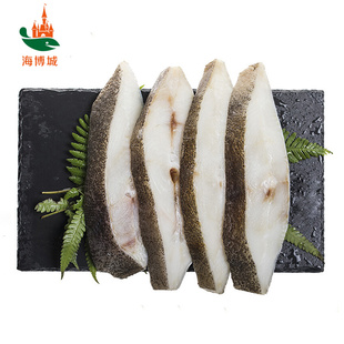 格林兰比目鱼片西京考鳕鱼铁板冷冻深海鲽鱼宝宝捕食鳕鱼片500g30