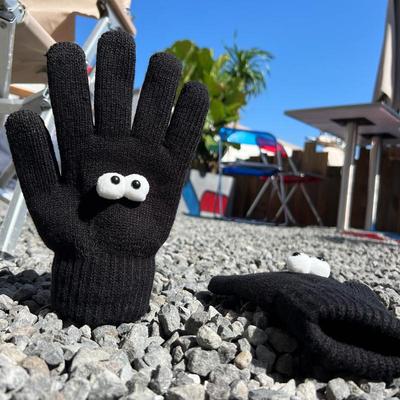 原创小眼睛朋友保暖冬季手套毛线