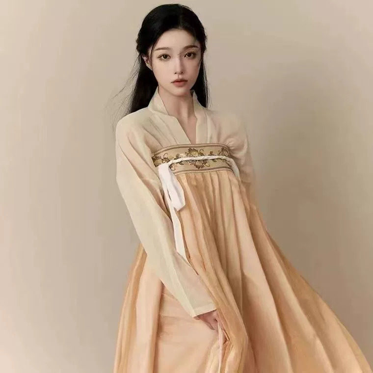2023汉服女齐胸襦裙古装中国风大袖衫超仙飘逸仙女白菜春夏款日常