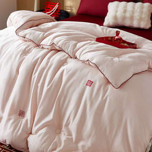 20%蛋白纤维喜嫁春秋被新婚双喜柔软亲肤剪花提花四季 加厚冬被 款