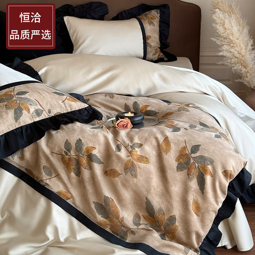 中古风长绒棉全棉纯棉法式四件套