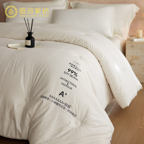 99%大豆纤维四季通用全棉原棉春秋被芯冬被白色二合一子母被加厚