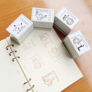 简单之家手账创意印章画笔女孩猴子皮卡丘TODO LIST记事列表印章