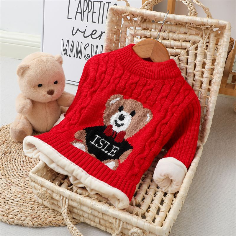 新款儿童毛衣秋冬季小孩打底针织衫宝宝男女孩加绒加厚毛线衣童装