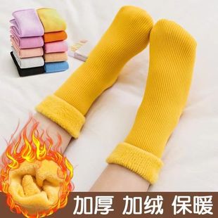 儿童袜子雪地袜加绒加厚男女童中筒婴儿宝宝保暖小孩秋冬季 地板袜