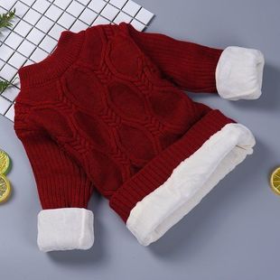 秋冬新款 儿童男孩女孩宝宝加厚加厚小熊毛衣针织毛线百搭小孩2