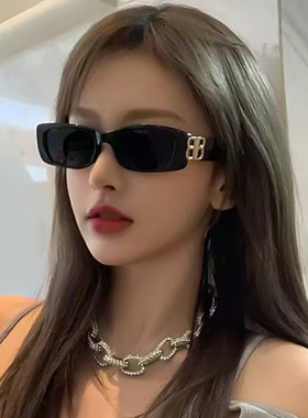 新潮网红欧美小框双B街拍ins简约复古墨镜运动街拍高级感太阳镜遮