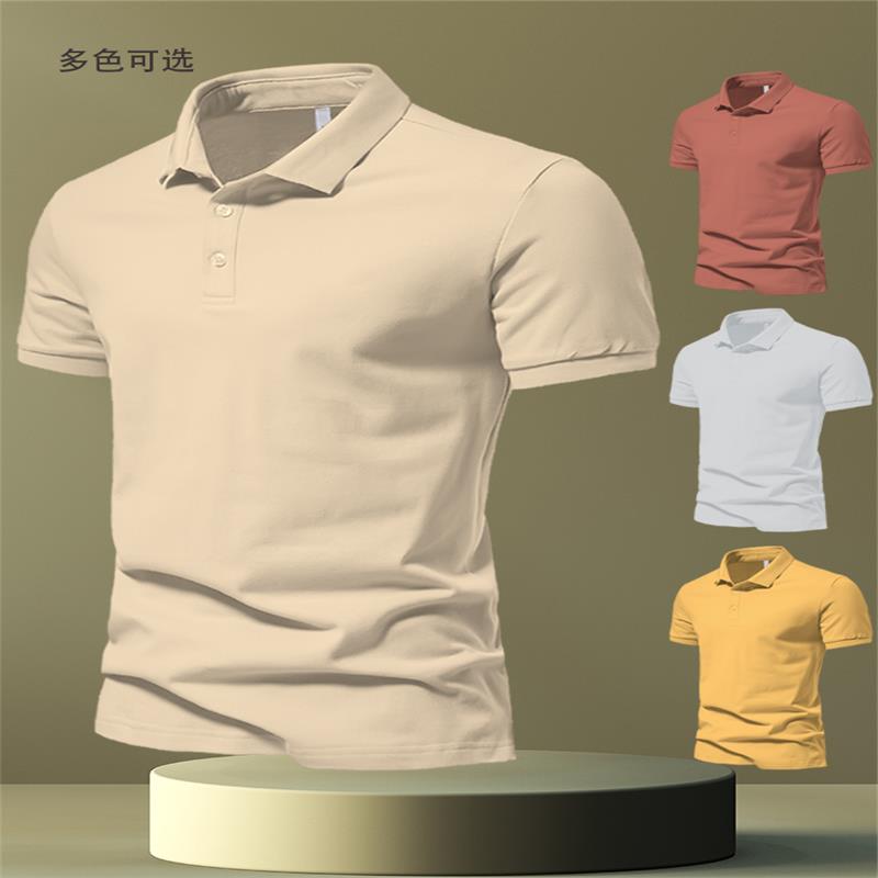 香港纯色polo衫男士翻领短袖T恤夏季新款休闲宽松半袖体恤上衣服
