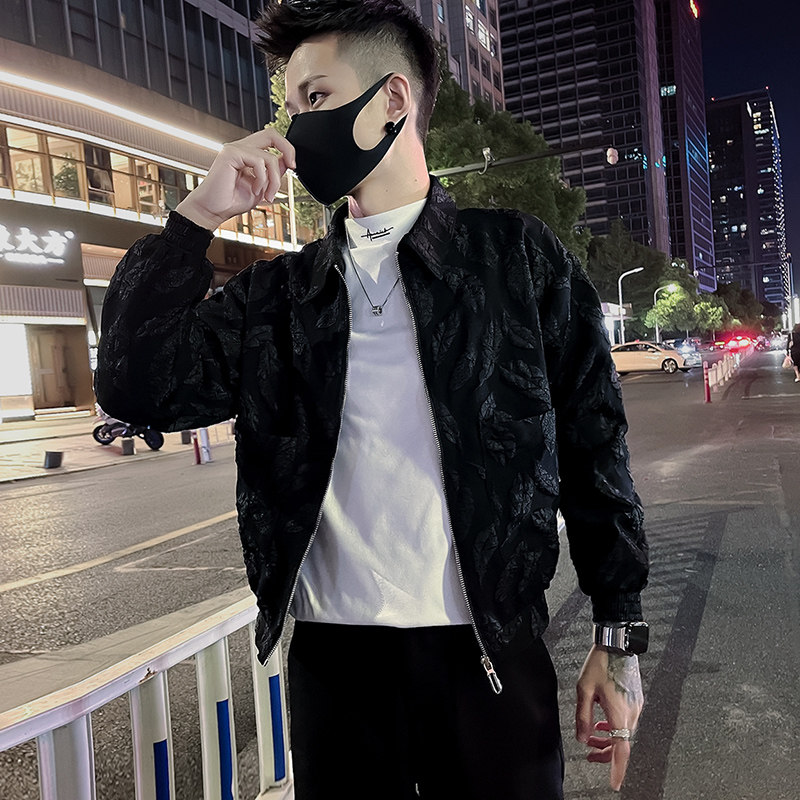 香港春装外套男士春秋季2024新款轻熟风痞帅高级感男上衣印花夹克