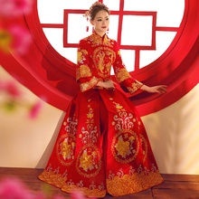 抖音同款秀禾服新娘2018新款结婚中式婚纱礼服龙凤褂古装新娘嫁衣