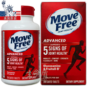 28年3 益节旭福 美国氨糖软骨素 Schiff维骨力200粒红Move Free