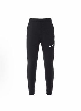 Nike耐克 Dri-Fit 纯色休闲训练针织运动黑色男款长裤 CZ6380-010
