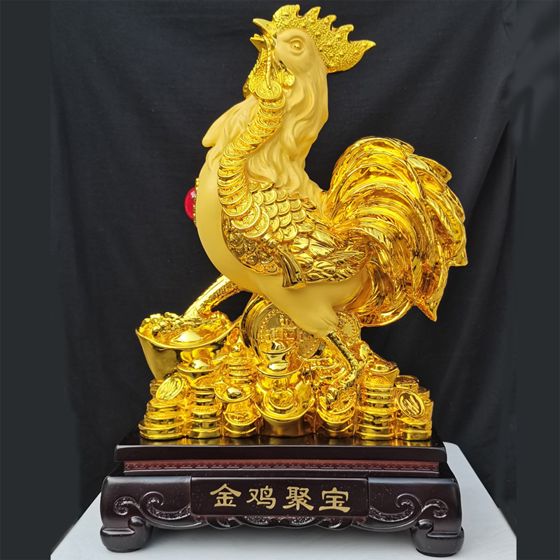 金鸡摆件仿纯铜鸡镀金沙金招财鸡