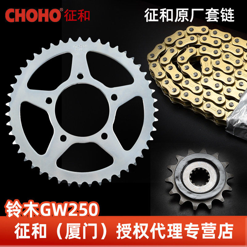 适用豪爵铃木摩托车GW250 链盘齿轮链轮征和原厂正品油封链条套链