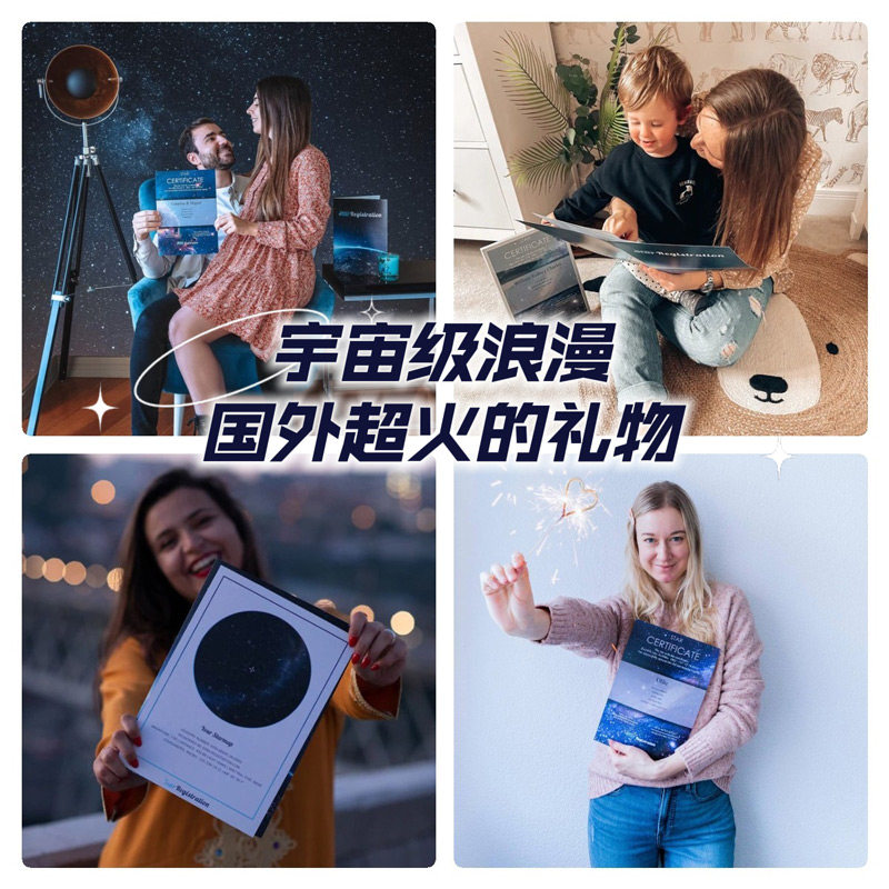 星星注册命名权生日礼物女生男生情侣儿童创意定制协买小行星NASA - 实物图