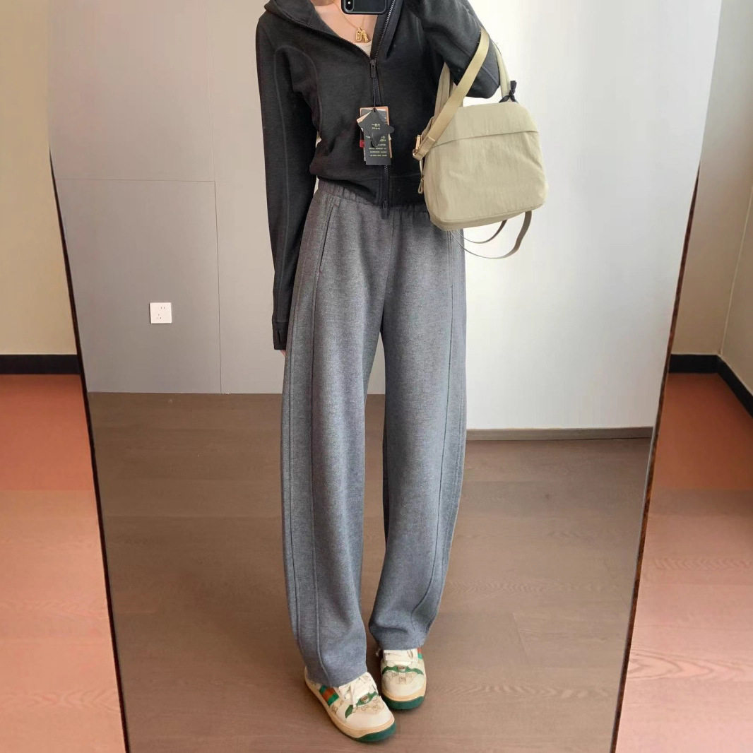 THEWOW 醋酸羊毛 立体剪裁挺阔蚕丝底部弯刀小直筒型松紧腰毛呢裤,女装/女士精品,休闲裤,淘宝优惠券,粉丝福利购,淘宝优惠卷