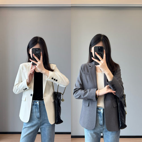 一粒扣薄款西装外套女春季