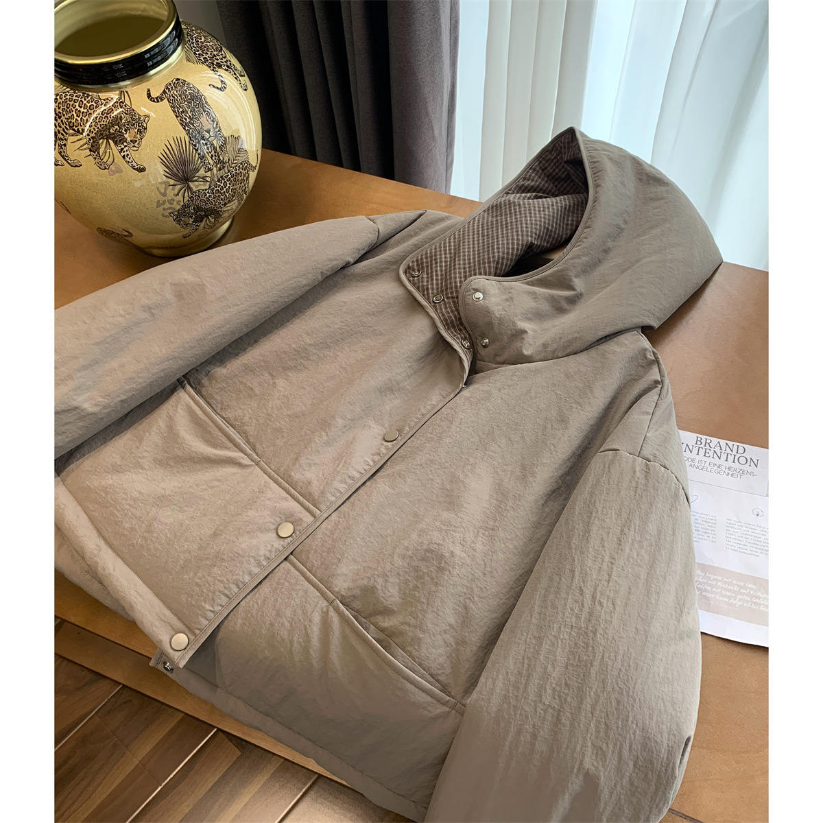 保暖棉加厚蓄热连帽棉服外套