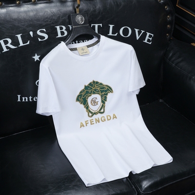 欧洲站奢侈品瓦萨琪美杜莎T恤半袖体恤衣服夏季薄款冰丝短袖t恤男