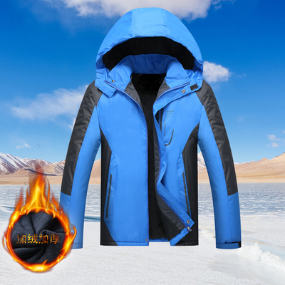 冬季加绒厚中长款工作服棉衣外套