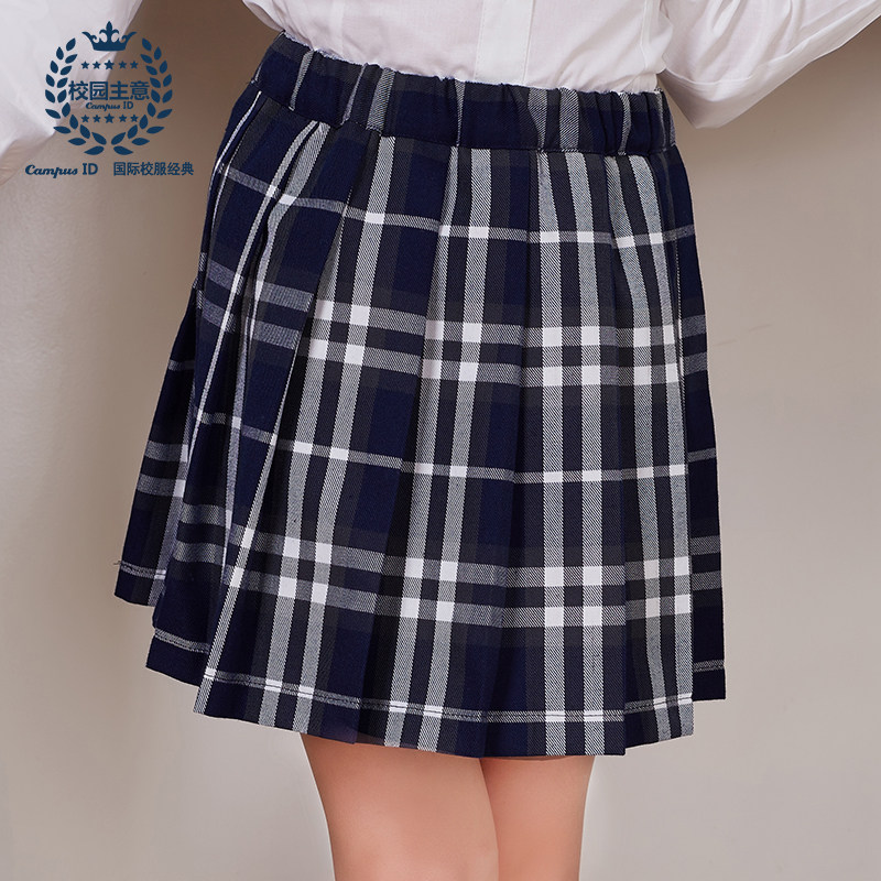 校园主意四季童装女童格子裙半身裙中小女童百褶裙校班服英格兰裙