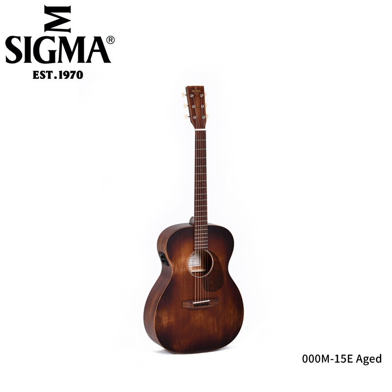 Sigma西格玛 15系列 000M-15E Aged 电箱民谣木吉他 复古漆老logo