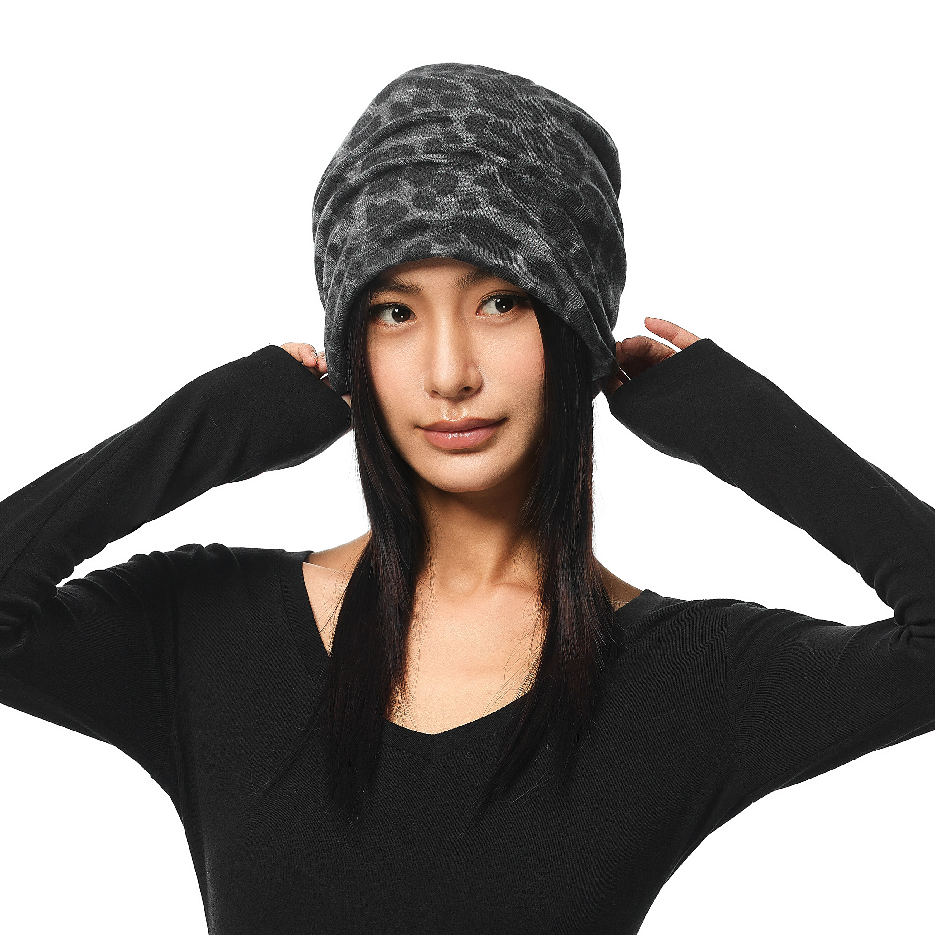 FDR官方店豹纹针织冷帽