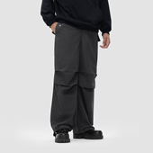 国潮美式 宽松运动裤 梭织堆积工装 FDR 休闲裤 男女情侣装 直筒长裤 子