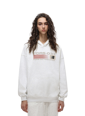 FDR官方店 国潮R字图案印花连帽卫衣男女秋季美式情侣装帽衫上衣